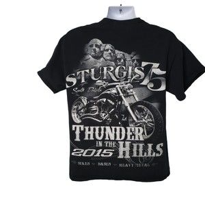 STURGIS 2015 Thunder Hills Black T Shirt Size Large